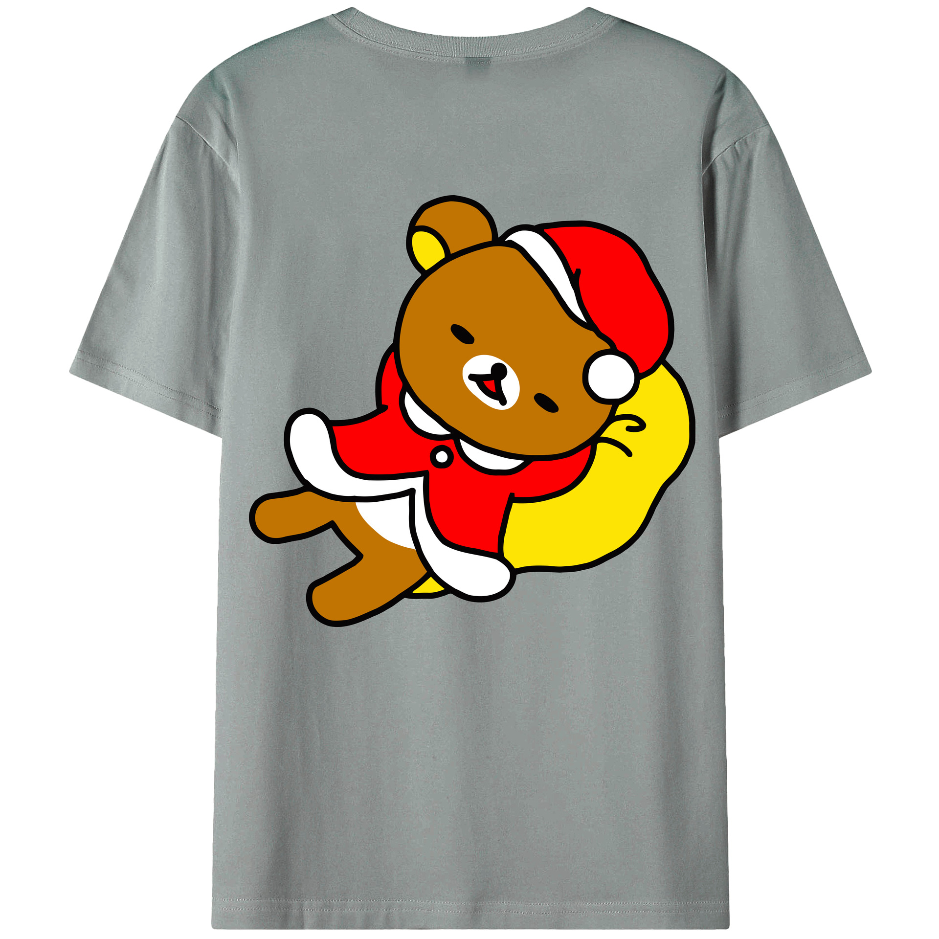 （画像用） リラックマ リラックマ キイロイトリ Rilakkuma Korilakkuma Kiiroitori 綿100％ メンズ半袖Tシャツ（バックプリント） 通気性